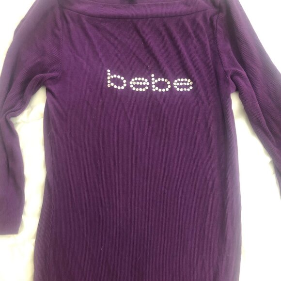 Purple Bebe shirt, stretchy, size medium - Picture 2 of 2